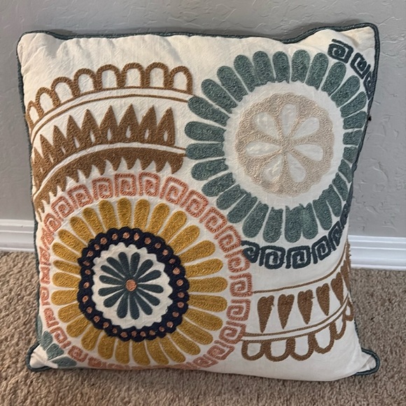 Other - Pier One Stitched pillowcase
Turquoise, gold , orange , brown
17x17